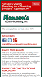 Mobile Screenshot of hansonsqualityplumbinginc.com